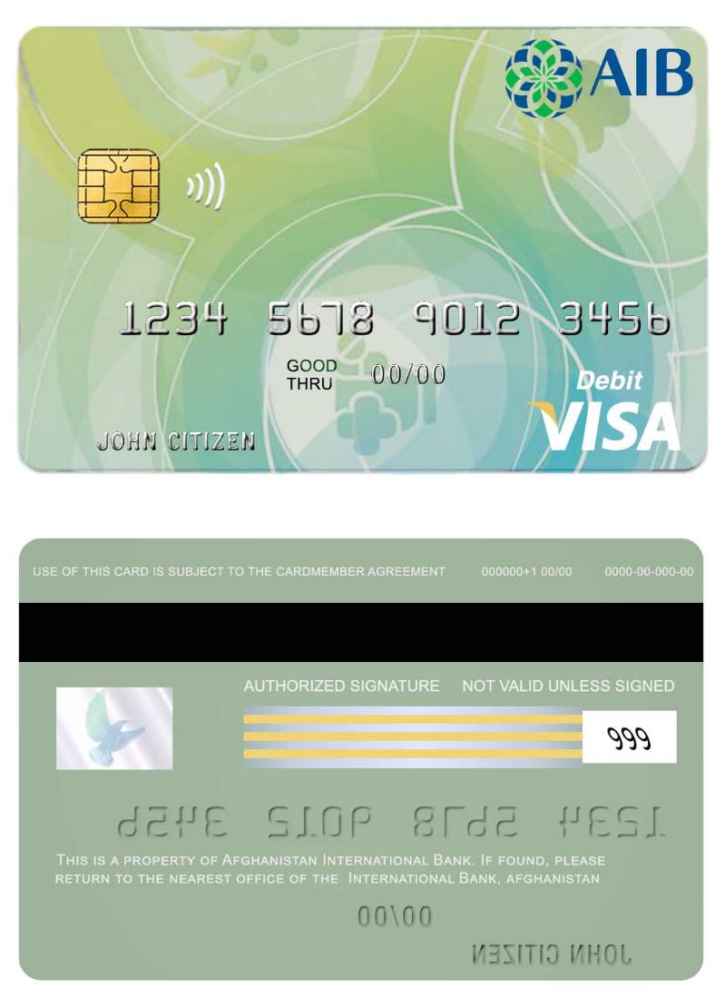 Afghanistan International Bank debit visa card